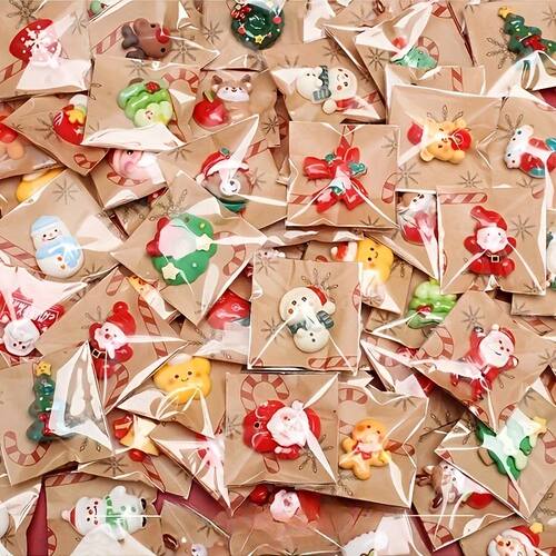 50pcs Mixed Resin Christmas Fridge Magnets, Santa Claus, Sno