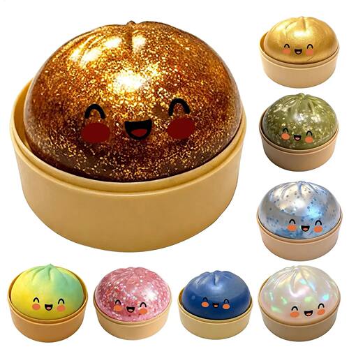 Colorful Bun Sensory Balls Giant Rainbow Dumpling-Shaped Str