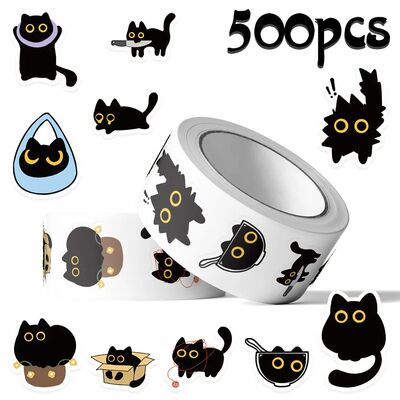 500Pcc/roll Cute Cat Stickers Creative DIY Graffiti Stickers