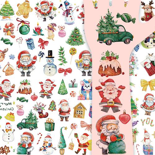 10 Glitter Temporary Tattoo Stickers, Christmas Series Patte