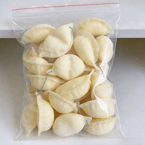 2pcs Small Cute Simulated Dumpling Key Cha Squeezing Bag Pen