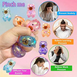 2Pcs LED Flashing Stress Relief Toys, Squeeze Water Droplet
