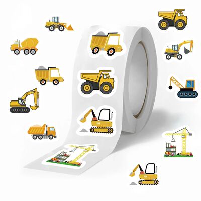 500Pcs Construction Vehicle Sticker Roll For Kids Reward Enc