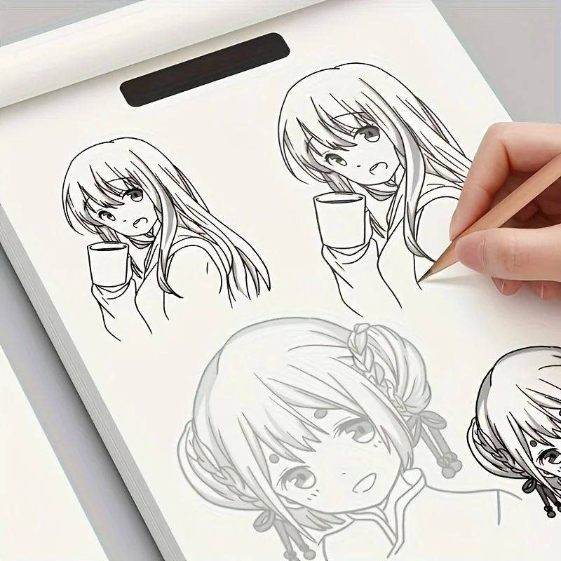 Anime Character Line Art Drawing Book: A Simple Hand-drawing