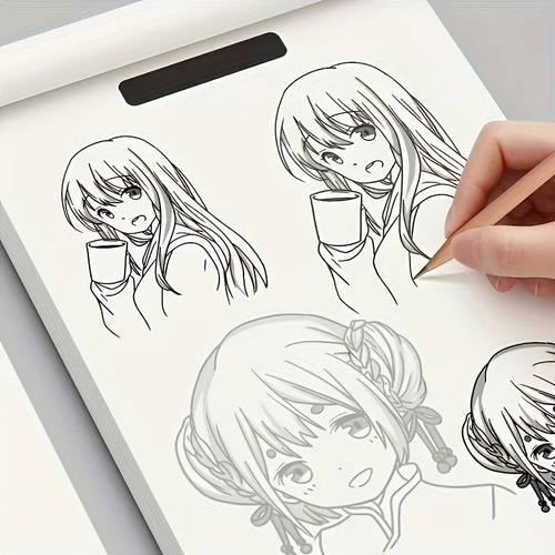 Anime Character Line Art Drawing Book: A Simple Hand-drawing