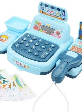 Cashier Toy Cash Register Playset Supermarket Checkout Toy W