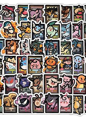103pcs Pixel Style Anime Pokemon Stickers Pikachu Cartoon De