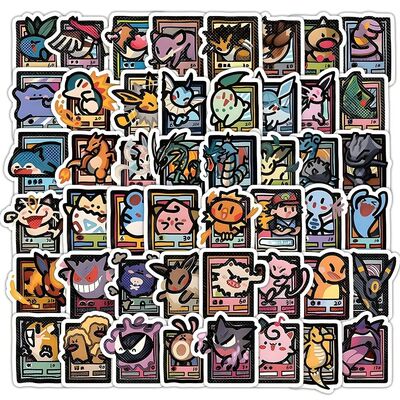 103pcs Pixel Style Anime Pokemon Stickers Pikachu Cartoon De