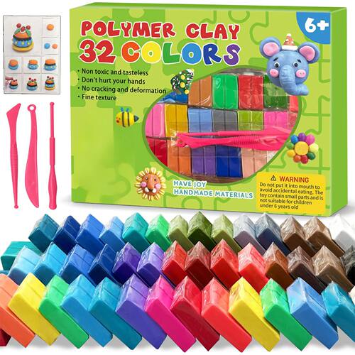 Colors Polymer Clay Blocks With Tools Kit Molding Craft Oven