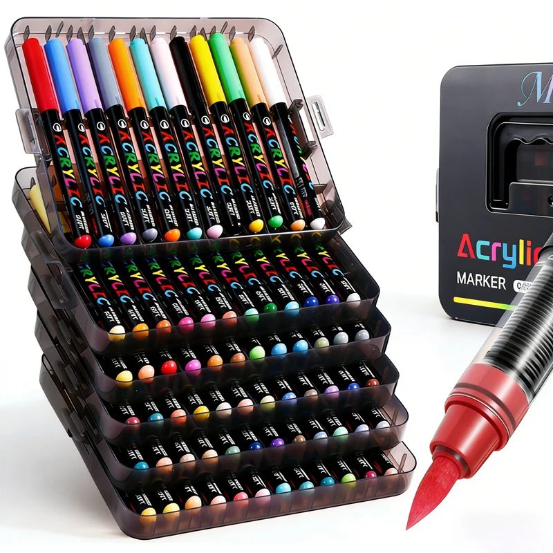 High Grade Acrylic Marker Set with Direct Liquid Soft Brush图片