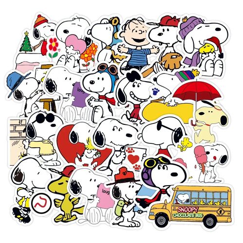 50pcs Snoopy Stickers Cartoon Decoration Laptop Skateboard N