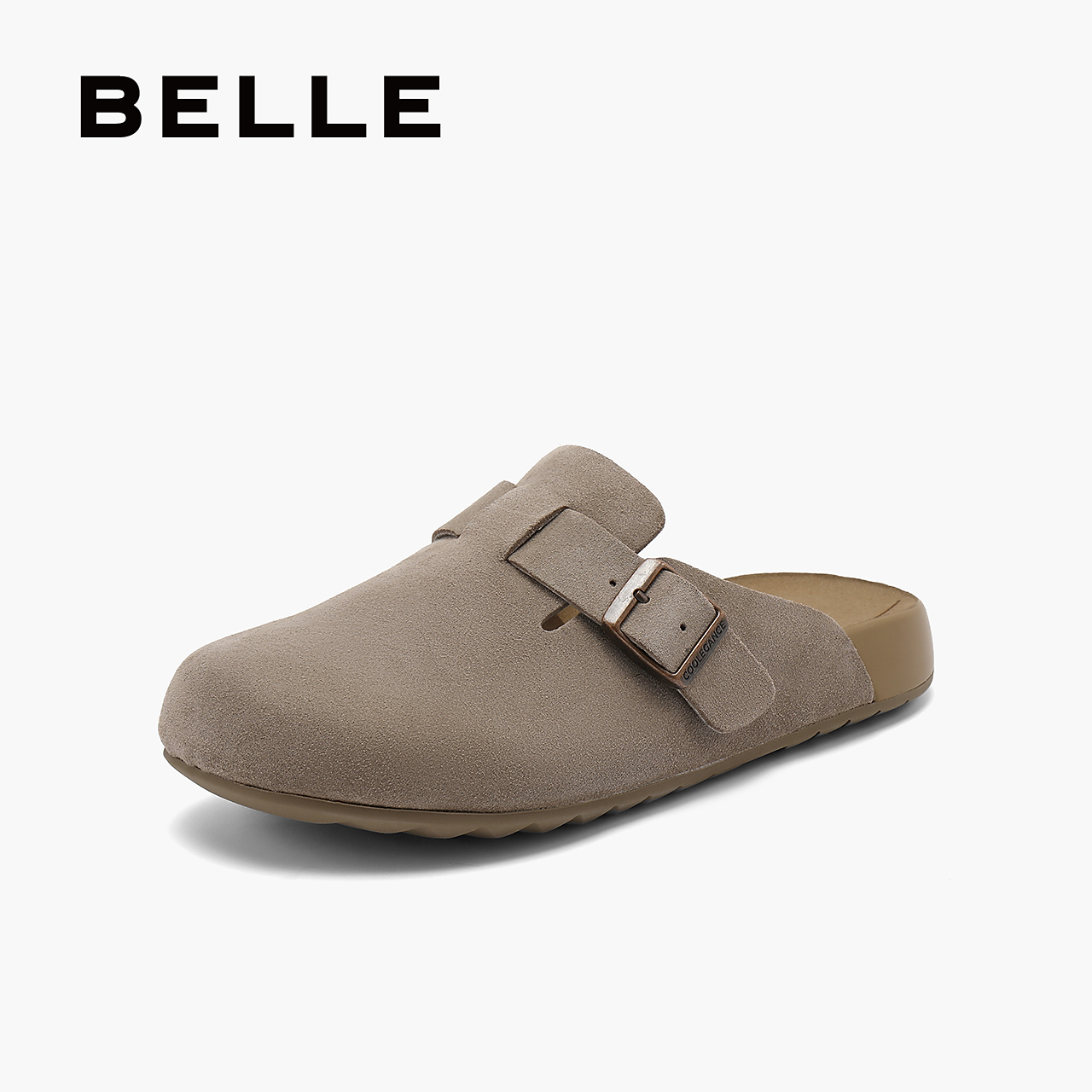百丽半岛吐司1代勃肯鞋女秋新商场同款柔软外穿包头拖鞋B3K1DCH4