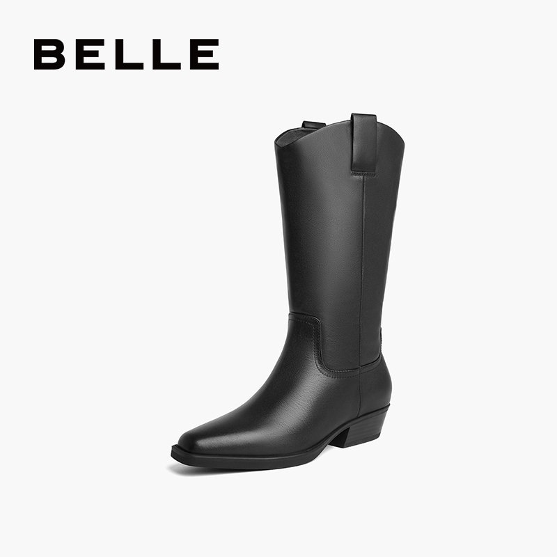 百丽西部靴时装靴女款冬季新款鞋子女靴厚底靴子高跟短靴BDI70DG3