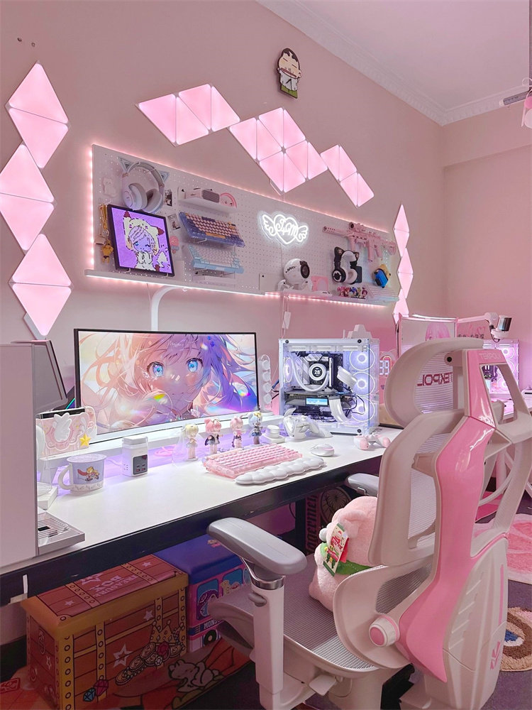 00后卧室软装配饰空间改造规划设计赛博奶油风情侣电竞房购物清单