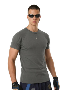 270G弹力紧身海军T恤背心2026春夏新品美式重磅修身短袖