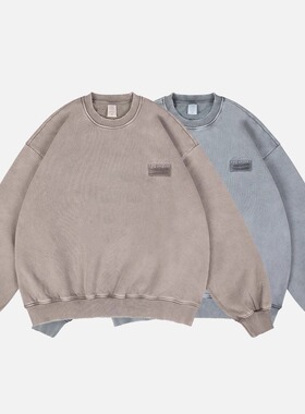 2025秋冬新款重磅圆领卫衣潮牌宽松感休闲套头上衣