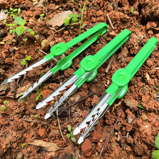 园艺工具镊子不锈钢拔草拔苗拾物夹子种花家用种菜取物夹种子农用