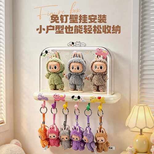 壁挂Labubu盲盒透明收纳展示盒