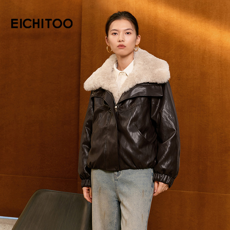 爱居兔高品质羊毛皮草2025年冬季新款女摩登气质时尚外套冬