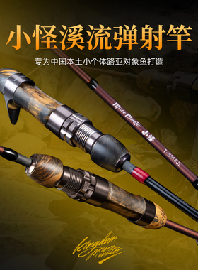 国王路亚竿小怪ul微物路亚竿双竿体远投直柄枪柄杆便携溪流弹射竿