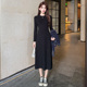 黑色连衣裙女2025年秋冬新款 时尚 赫本风收腰显瘦高级感澳绒长裙