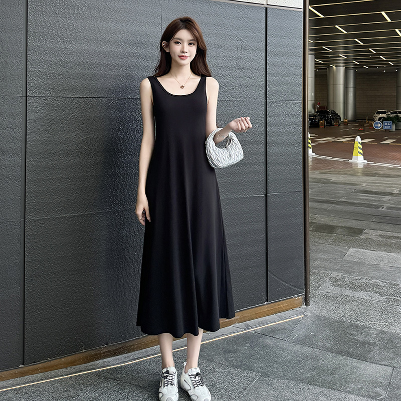 休闲显瘦打底长款背心裙