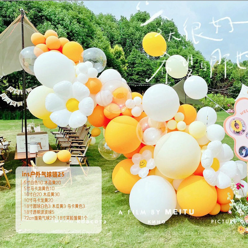 雏菊花朵圆形马卡龙小清新