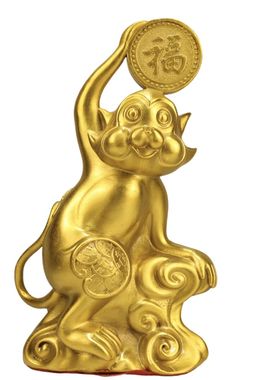 黄铜金猴送福摆件铜猴子生肖猴