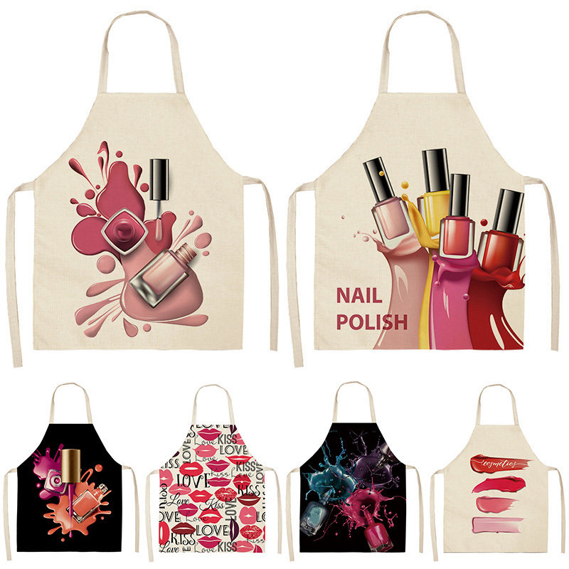 Nail Polish Lipstick Beauty Kitchen Women Apron Household Cl怎么看?