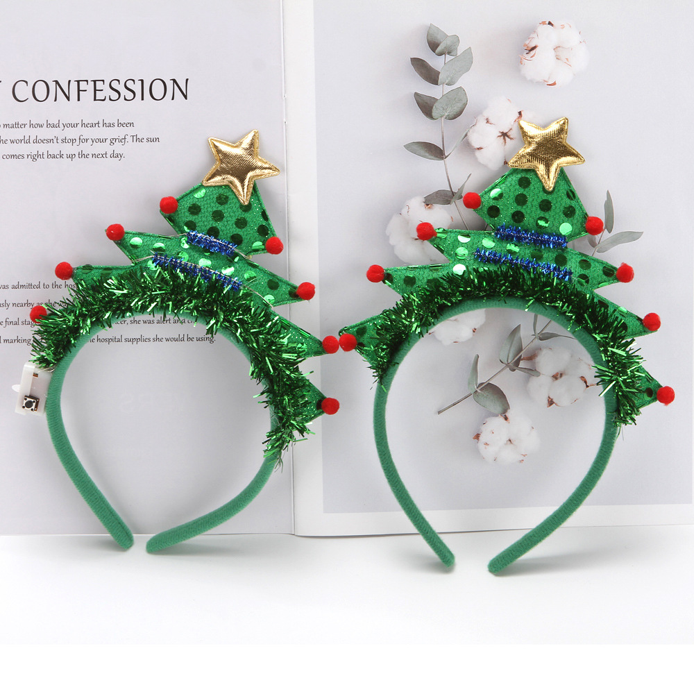 Cute Green Christmas Tree Headband Headwear Christmas Gifts