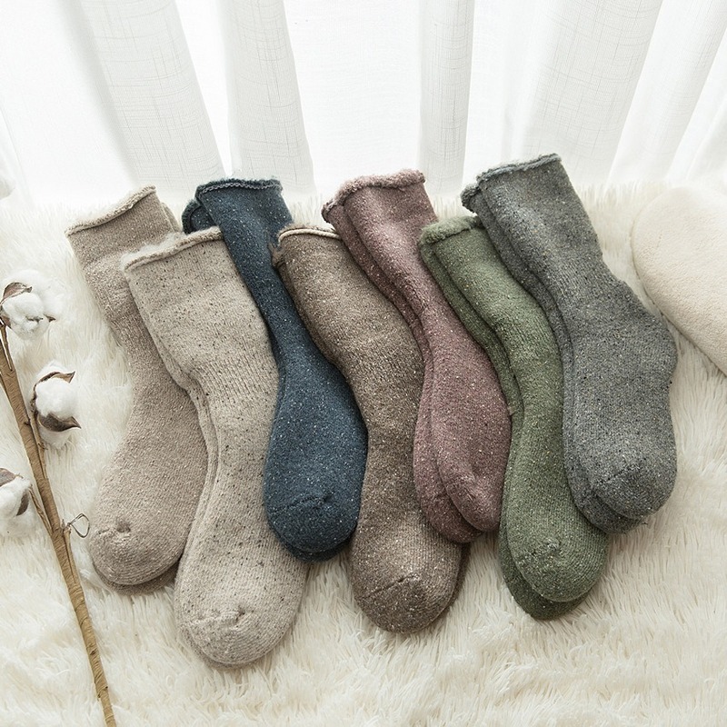 Merino Wool Rabbit Socks Kawaii Socks Thicker Solid Socks Ag