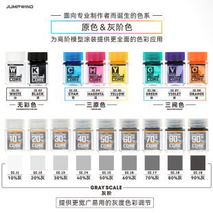 匠域 原色&灰阶系列JWCC01-JWCC19高阶模型油漆调色专用 三原色间