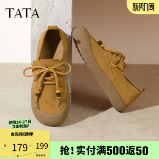 TATA他她女鞋2025年冬时尚休闲鞋勃肯鞋新款圆头厚底鞋4TR03CM5