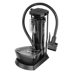 得力脚踩打气筒自行车家用通用新型高压电动电瓶车公路便携充气管