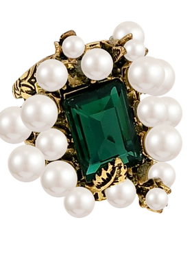 韩国蜜蜂人造复古风网红珍珠戒指