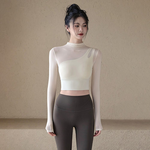 OMYAGA秋冬网纱假两件瑜伽服