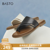 舒适休闲户外一字拖百搭外穿女凉拖鞋 百思图夏季 新款 M3062BT4