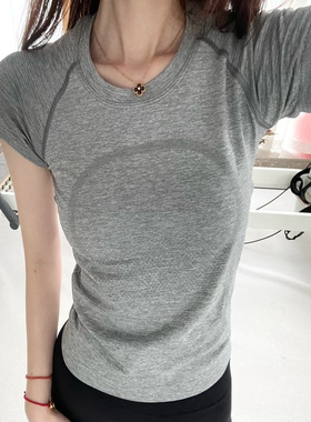 新款2025无缝女瑜伽短袖Swiftly修身显瘦一体透气速干运动健身