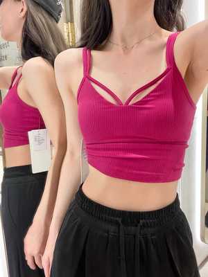 瑜伽裸感短款外穿美背吊带