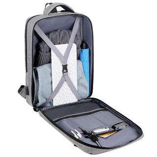 跨境商务休闲双肩包笔记本电脑包差旅通勤可充电背包办公包印