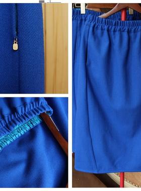 超值推荐！轻暖纯羊毛宝蓝色宽松休闲又显瘦半裙双侧口袋很好穿