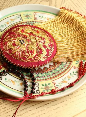 紫金龙 双面手绣珠穗金流苏中式长项链 精制独家设计重工制作