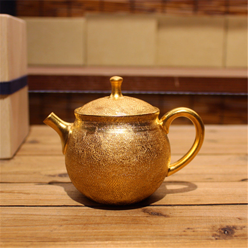 日本常滑烧名匠 昭龙天目梅原昭二黄金龙鳞纹后手朱泥泡茶急须壶