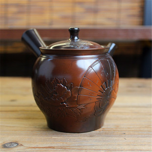 风急须茶壶 千羽拭牡丹扇子横手侧把日式 日本常滑烧已故匠人 日光