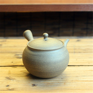 日本常滑烧新秀 高坂浩辉 陶泥石质南蛮肌横手侧把大口径日式急须