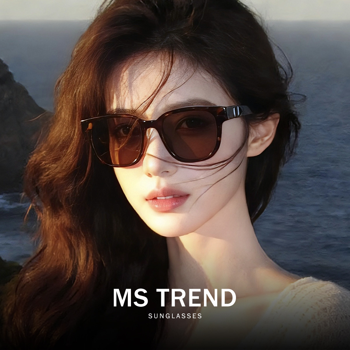 MS方框偏光定制太阳镜女士高级感防紫外线显瘦成品近视墨镜男开车