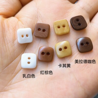 11.3mm天然象牙果扣 复古方形二孔果实扣 手作毛衣针织衫童装纽扣