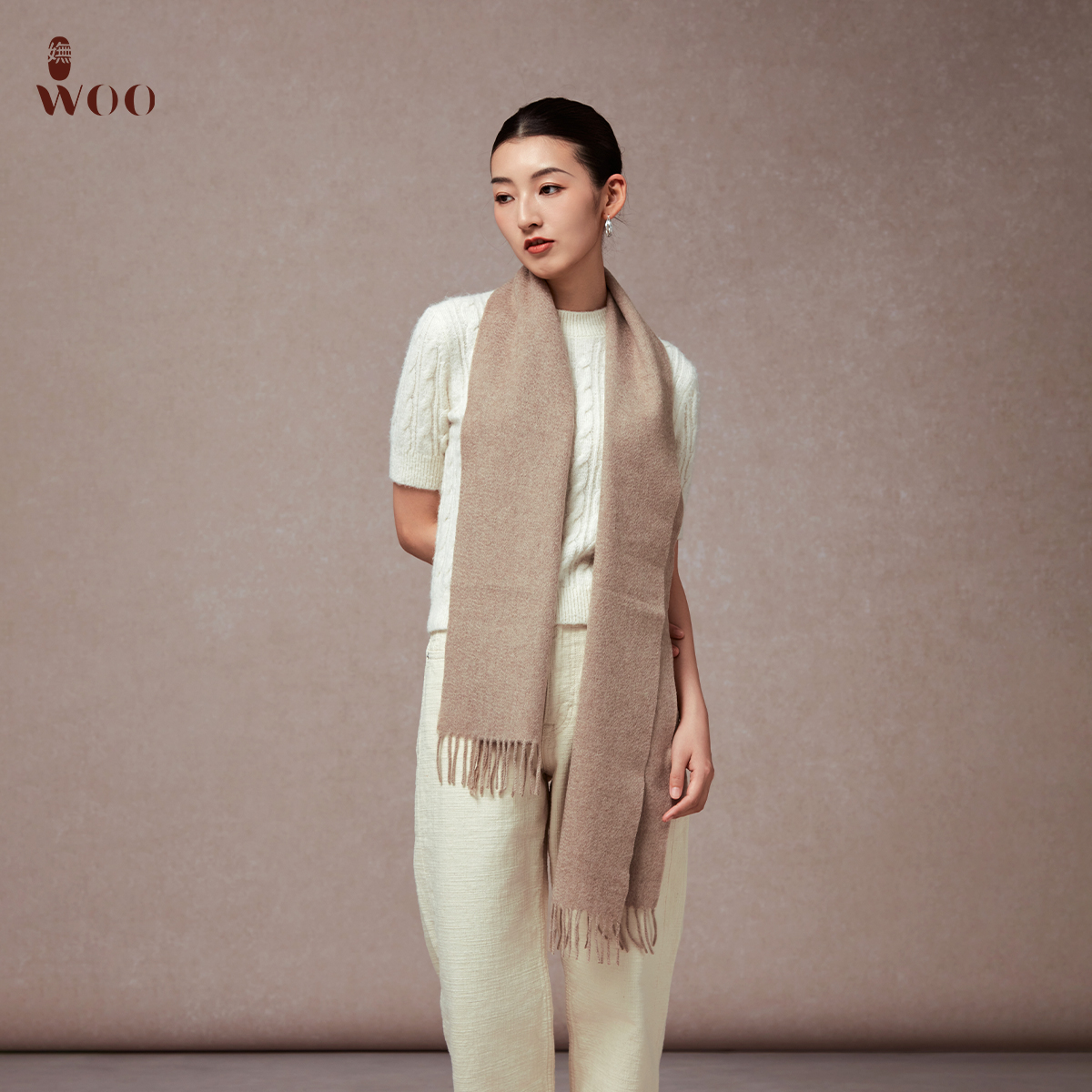 经典款羊绒双面纯色百搭围巾