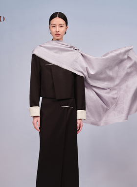 嫵WOO【兰锦】丝羊绒丝巾大方巾桑蚕丝薄羊绒混纺舒适亲肤大披肩