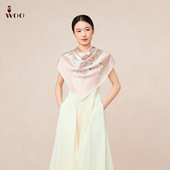 嫵WOO 花香满园桑蚕丝方巾女花卉印花丝巾百搭送礼 限时折扣